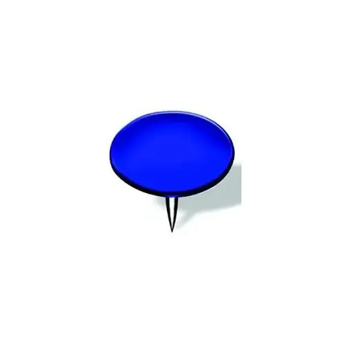 Thumb Tack, 15/64 in Shank, Metal, Painted, Blue, Flat Head, Sharp Point - pack of 240 Thumb Tack, 15/64 in Shank, Metal, Painted, Blue, Flat Head, Sharp Point - pack of 240