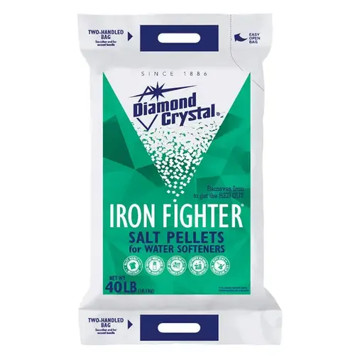 Iron Fighter Salt Pellets, 40 lb Bag, Crystalline Solid, Halogen