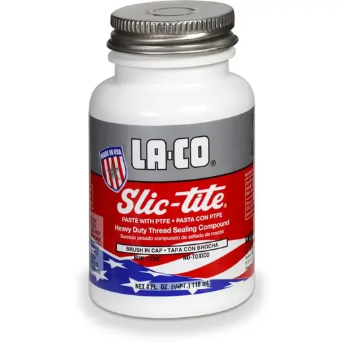 Slic-Tite Thread Sealant Paste PTFE - 1/4-Pint with Brush White Slic-Tite Thread Sealant Paste PTFE - 1/4-Pint with Brush White