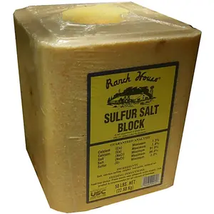 United Salt Corp 0171 Salt Block Sulfur 50 Lb Yellow Block