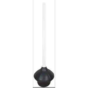 Korky 92-8A Toilet Plunger, 6 in Cup, T-Handle Handle Black & White