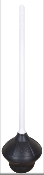Korky 92-8A Toilet Plunger, 6 in Cup, T-Handle Handle Black & White