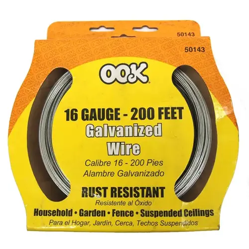 Utility Wire, 200 ft L, 16 Gauge, Galvanized Steel - pack of 8 Utility Wire, 200 ft L, 16 Gauge, Galvanized Steel - pack of 8
