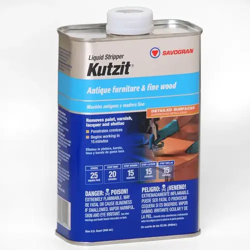 Kutzit Paint/Varnish Remover, Liquid, Aromatic, Blue, 1 qt