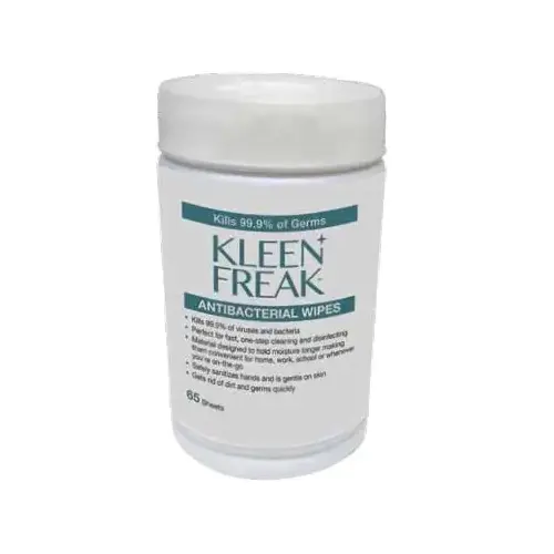 kleen freak Hand Disinfecting Wipes, 5.51 in L, 7.87 in W, Unscented kleen freak Hand Disinfecting Wipes, 5.51 in L, 7.87 in W, Unscented