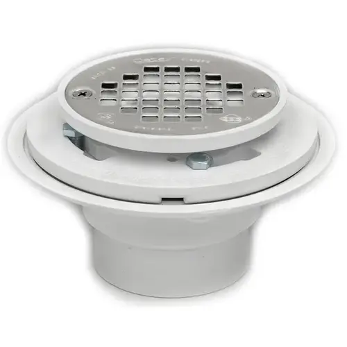 PVC drain w/ stainless steel strainer for tile shower bases PVC drain w/ stainless steel strainer for tile shower bases