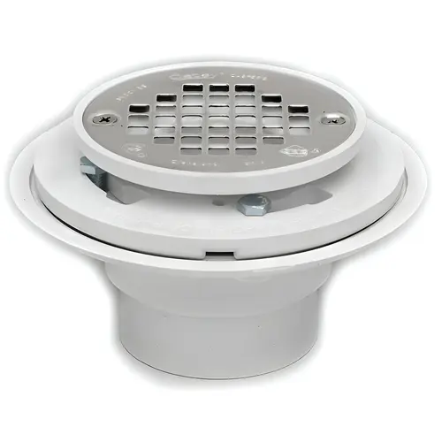 PVC drain w/ stainless steel strainer for tile shower bases PVC drain w/ stainless steel strainer for tile shower bases