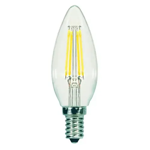 Filament LED Bulb . B11 E12 (Candelabra) Warm White 60 W Clear Pair Filament LED Bulb . B11 E12 (Candelabra) Warm White 60 W Clear Pair