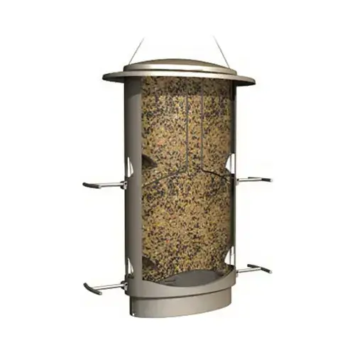 Squirrel-Proof Bird Feeder, Satin Nickel Finish, 4.2-Lb. Capacity