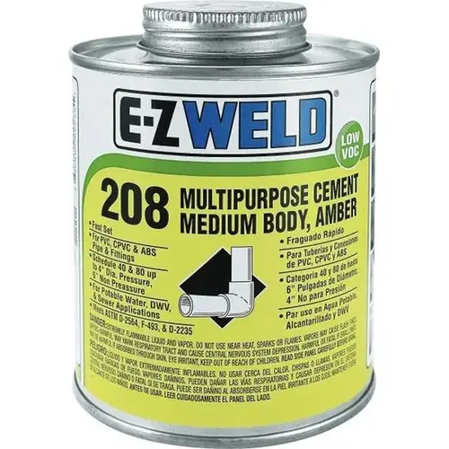 Multipurpose Cement 208 Medium Body Amber 1/4-Pint