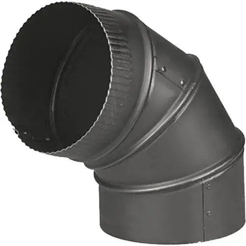 Stove Pipe Elbow, 90 deg Angle, 6 in, 24 Gauge, Steel, Black, Matte - pack of 12 Stove Pipe Elbow, 90 deg Angle, 6 in, 24 Gauge, Steel, Black, Matte - pack of 12
