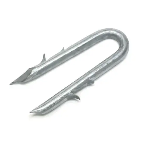 Double Barbed Lock Staples, 1 1/4" Galvanized Double Barbed Lock Staples, 1 1/4" Galvanized