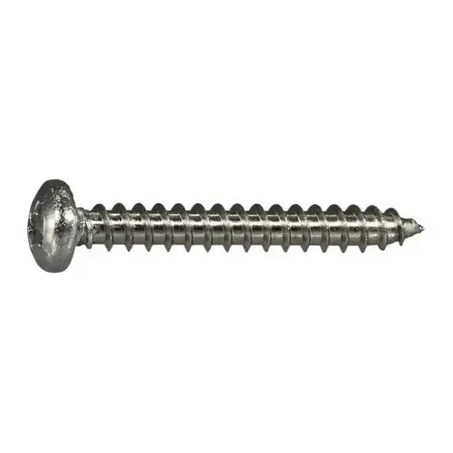 Screw, #8 Thread, Coarse Thread, Pan Head, Phillips Drive, Self-Tapping, Sharp Point, 100 PK - pack of 100