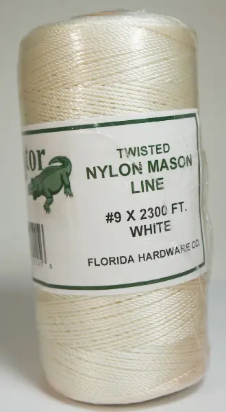 Alligator Brand Twisted Nylon Mason Twine-White 9# x 2300ft 19902205
