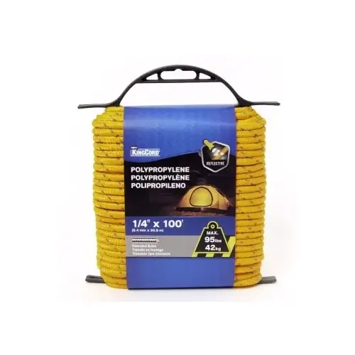 Rope - Diamond Braid 1/4" x 50ft Poly 95-lbs Visiflect Orange Rope - Diamond Braid 1/4" x 50ft Poly 95-lbs Visiflect Orange