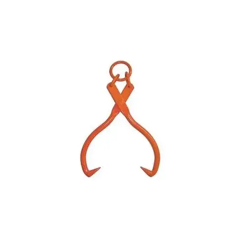 Skid Tong with Ring, 3-9/16 to 16 in Opening, Steel Tip, Steel Handle Blue