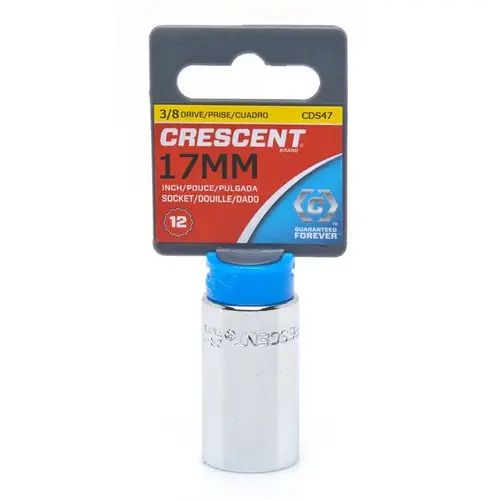 12 Point Standard Metric Sockets, 3/8 in Dr, 17 mm Opening - pack of 6