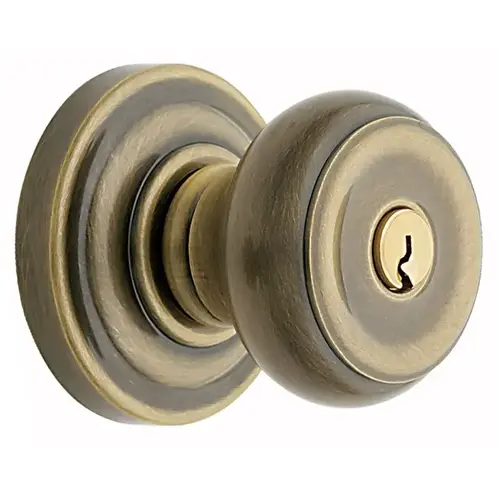 5213 Colonial Knob Standard Keyed Entry Antique Brass Finish 5213 Colonial Knob Standard Keyed Entry Antique Brass Finish