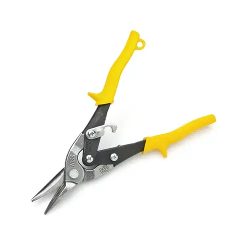 Aviation Snip, 9-3/4 in OAL, Straight Cut, Molybdenum Steel Blade, Non-Slip Grip Handle, Yellow Handle Aviation Snip, 9-3/4 in OAL, Straight Cut, Molybdenum Steel Blade, Non-Slip Grip Handle, Yellow Handle