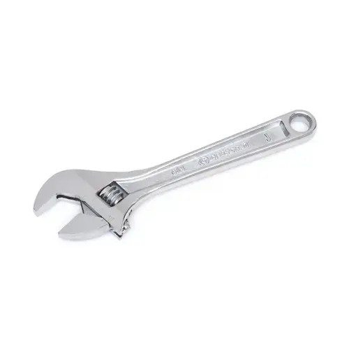 Adjustable Wrench, 6 in OAL, 0.938 in Jaw, Steel, Chrome, Non-Cushion Grip Handle Adjustable Wrench, 6 in OAL, 0.938 in Jaw, Steel, Chrome, Non-Cushion Grip Handle