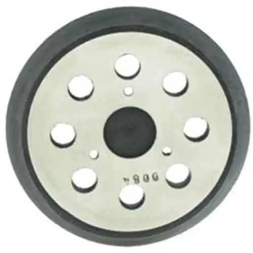 Pad, 5 in Dia, 8-Hole, Hook and Loop, Foam Black