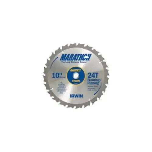 Table Saw Blade, 10 in Dia, 5/8 in Arbor, 24-Teeth, Carbide Cutting Edge Silver Table Saw Blade, 10 in Dia, 5/8 in Arbor, 24-Teeth, Carbide Cutting Edge Silver