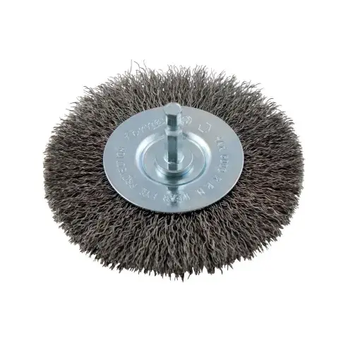 Wire Wheel Brush, 4 in Dia, 0.008 in Dia Bristle