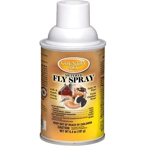 Fly Spray, Liquid, Metered, 6.4 oz Aerosol Can