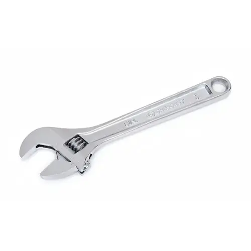 Adjustable Wrench, 8 in OAL, 1-1/8 in Jaw, Steel, Chrome, Non-Cushion Grip Handle Adjustable Wrench, 8 in OAL, 1-1/8 in Jaw, Steel, Chrome, Non-Cushion Grip Handle