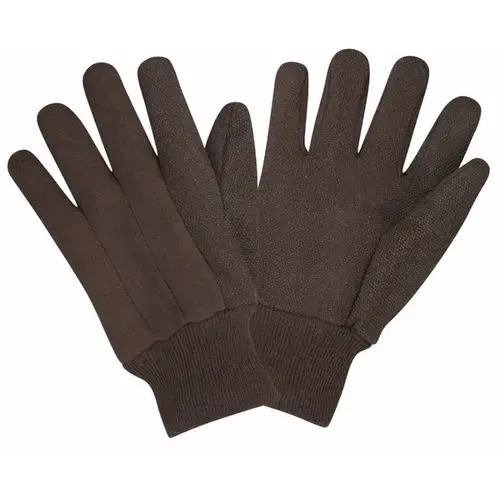 Dotted Brown Jersey Gloves - Men's Pair Dotted Brown Jersey Gloves - Men's Pair