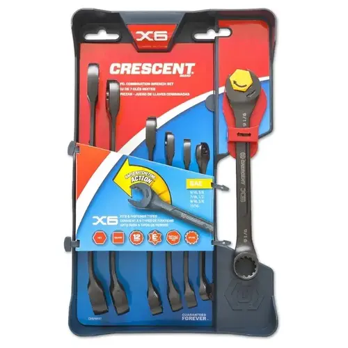 Wrench Set, 7-Piece, Specifications: SAE Measurement Black Oxide Wrench Set, 7-Piece, Specifications: SAE Measurement Black Oxide