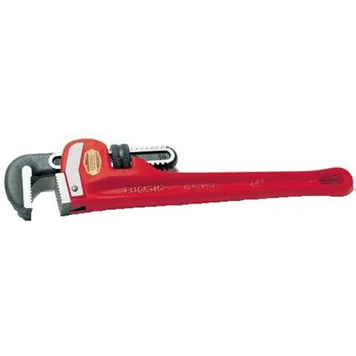 18 In. Cast Iron Heavy-Duty Pipe Wrench Red/Silver 18 In. Cast Iron Heavy-Duty Pipe Wrench Red/Silver