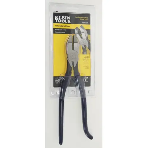Ironworker's Side-Cutting Square Nose Pliers, 9.19 in OAL, High-Leverage, Heavy-Duty Knurled Ironworker's Side-Cutting Square Nose Pliers, 9.19 in OAL, High-Leverage, Heavy-Duty Knurled