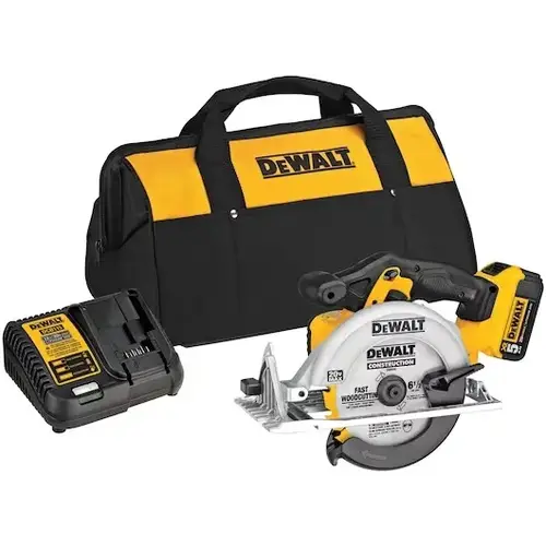 Circular Saw Kit, Battery Included, 20 V, 5 Ah, 6-1/2 in Dia Blade, 0 to 50 deg Bevel Circular Saw Kit, Battery Included, 20 V, 5 Ah, 6-1/2 in Dia Blade, 0 to 50 deg Bevel