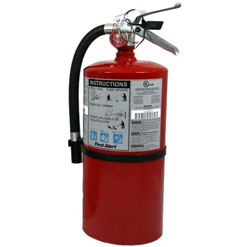 Rechargeable Fire Extinguisher, 10 lb Capacity, Monoammonium Phosphate, 4-A:60-B:C Class Red Rechargeable Fire Extinguisher, 10 lb Capacity, Monoammonium Phosphate, 4-A:60-B:C Class Red