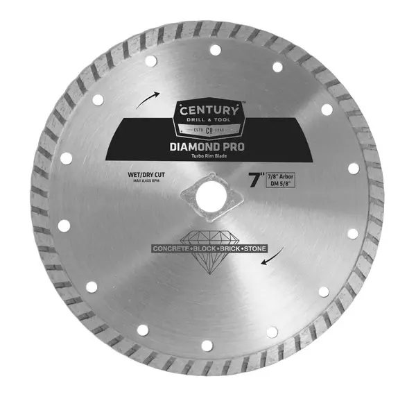 Century Drill & Tool Turbo Rim Saw Blade Diamond Pro 7 D X 5/8 S Diamond 75452