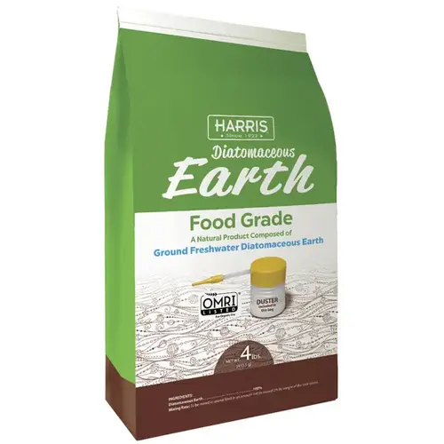 Diatomaceous Earth with Powder Duster, Powder, 4 lb Bag White