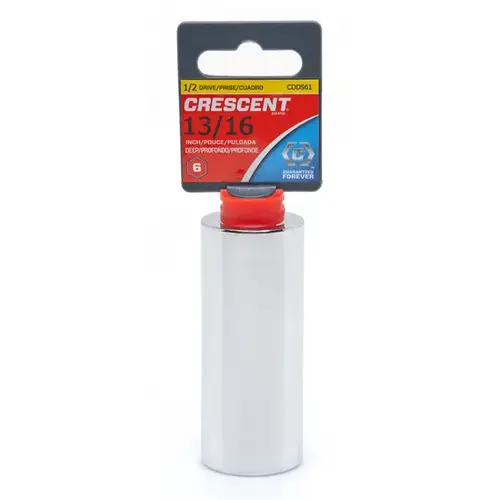 6 Point Deep SAE Sockets, 1/2 in Dr, 13/16 in Opening - pack of 6