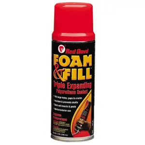 Red Devil 0909 Foam & Fill Foam Sealant, Champagne, 12 oz Aerosol Can