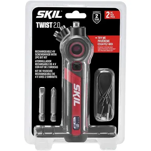 SKIL Rechargeable Screwdriver - 4V with 2 piece Bit Kit