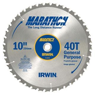 Irwin 14070 Table Saw Blade, 10 in Dia, 5/8 in Arbor, 40-Teeth, Carbide Cutting Edge Silver