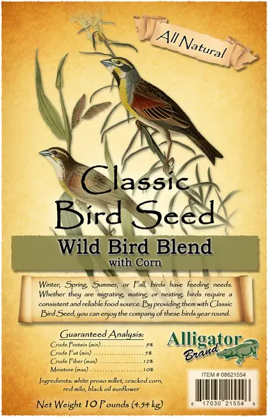 Alligator Brand Bird Seed - Classic Wild Bird Blend with Corn 10-lbs 08621554