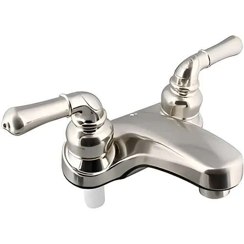 4 in. Non-Metal Lavatory Faucet with Teapot Handles - Brushed Nickel 4 in. Non-Metal Lavatory Faucet with Teapot Handles - Brushed Nickel