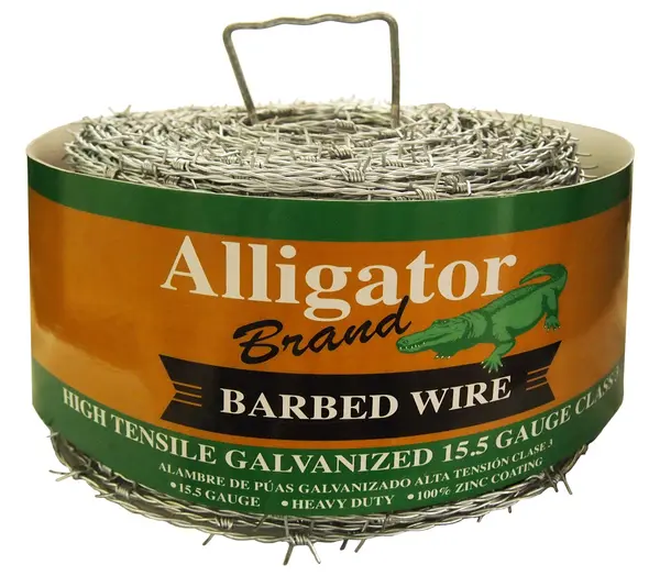 Alligator Brand Barbed Wire 4-Point 15.5-Gauge 5-Spacing 1320ft Class 3 Zinc-Coating 14201955