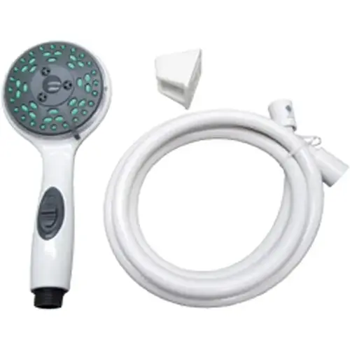5-Function Massaging Shower Kit - White with 60 inch hose 5-Function Massaging Shower Kit - White with 60 inch hose