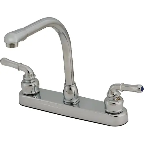 8 in. Non-Metal Kitchen Faucet w/ Hi-Rise Spout and Teapot Handles - Chrome 8 in. Non-Metal Kitchen Faucet w/ Hi-Rise Spout and Teapot Handles - Chrome