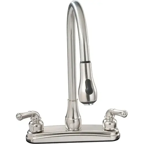 8 in. Non-Metal Kitchen Faucet - Brushed Nickel Gooseneck Spout 8 in. Non-Metal Kitchen Faucet - Brushed Nickel Gooseneck Spout