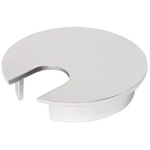 Metal Cable Grommet, One-Piece, Round, diameter 63 mm For workplace organization, Brushed nickel brushed, Nickel plated