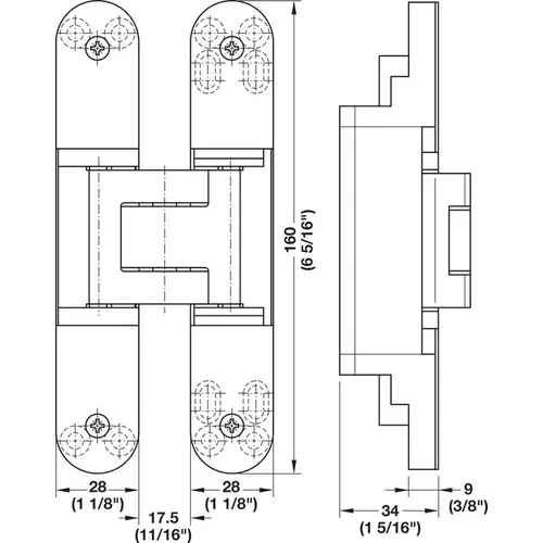 Concealed Hinge, TECTUS TE 340 3D 3D adjustable, size 160 mm Brass colored, satin-finish, powder coated Concealed Hinge, TECTUS TE 340 3D 3D adjustable, size 160 mm Brass colored, satin-finish, powder coated
