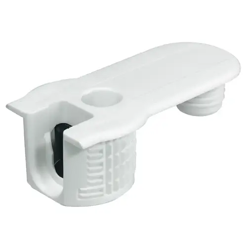 Connector Housing, Rafix 20 System, with Dowel, Plastic 19 mm with With tightening element, For wood thickness 19 mm, white Signal white, RAL 9003 Connector Housing, Rafix 20 System, with Dowel, Plastic 19 mm with With tightening element, For wood thickness 19 mm, white Signal white, RAL 9003